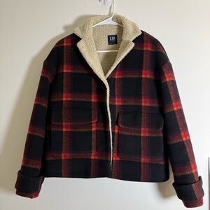 GAP Plaid Sherpa Jacket